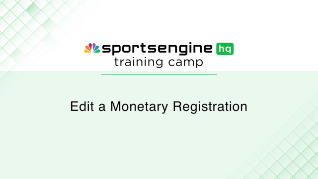 Edit a Monetary Registration